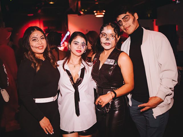 Guests in skull face paint